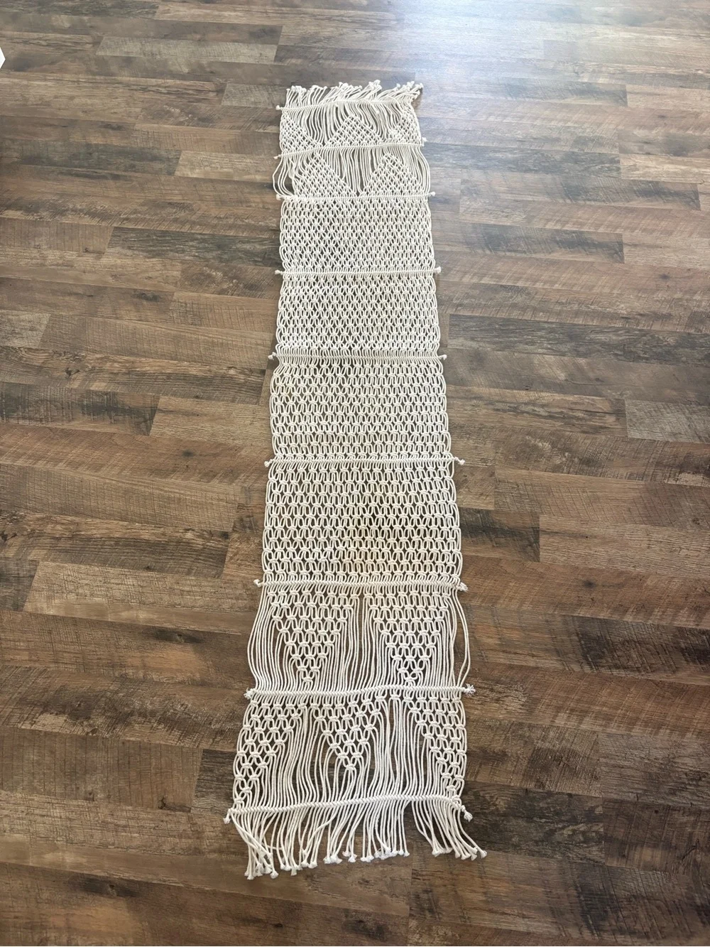 Threshold Cream Macrame Table Runner 5’10”